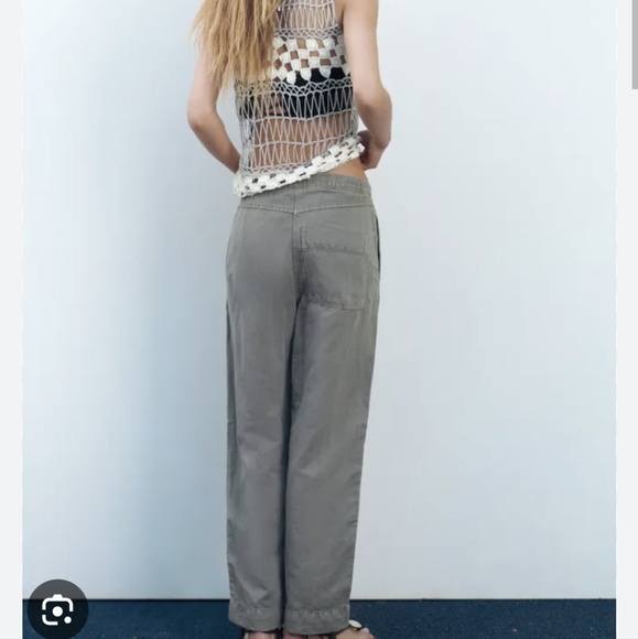 Zara linen blend barrel pants - Picture 2 of 7